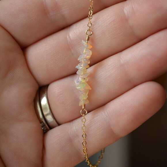 Opal Chip Row Bracelet in Gold - Picture 7 of 10